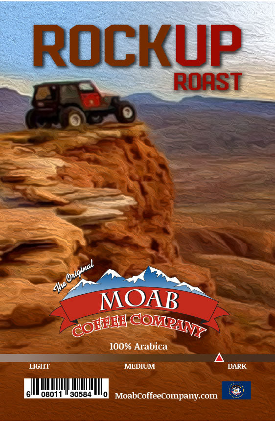 rock up roast moab coffee roasters label
